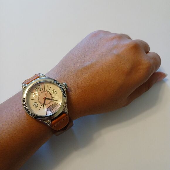 Vintage 90's Old West Cowboy Country by Dejuno Western Style Watch Japan Movt WR - Picture 4 of 16